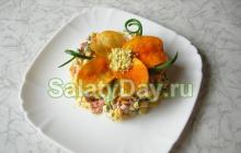 Рецепты простых и вкусных салатов с вареной колбасой